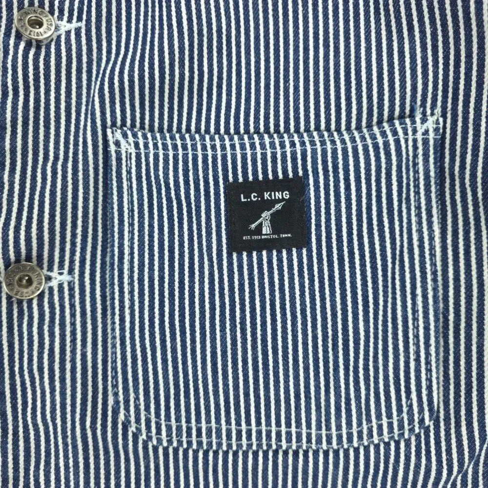 L.C. KING Hickory Stripe Chore Coat Shirt Jacket Railroad Stripe 90s Y2k Indie